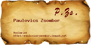 Paulovics Zsombor névjegykártya